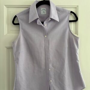 Brooks Brothers Lavender Sleeveless Button Down Shirt size 8.